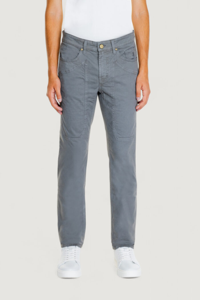 Pantaloni slim Jeckerson john 5 tasche toppa Grigio Scuro