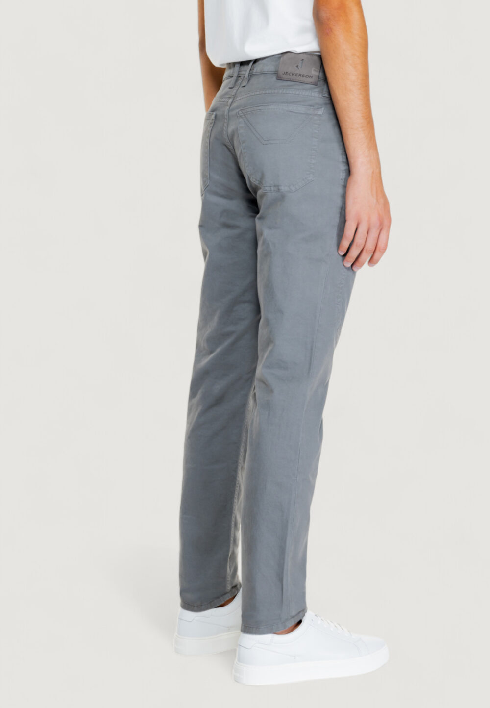 Pantaloni slim Jeckerson john 5 tasche toppa Grigio Scuro - Foto 2