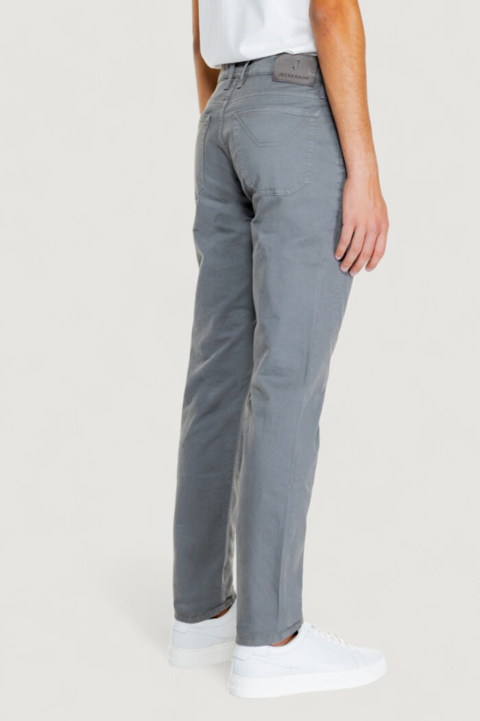 Pantaloni slim Jeckerson john 5 tasche toppa Grigio Scuro