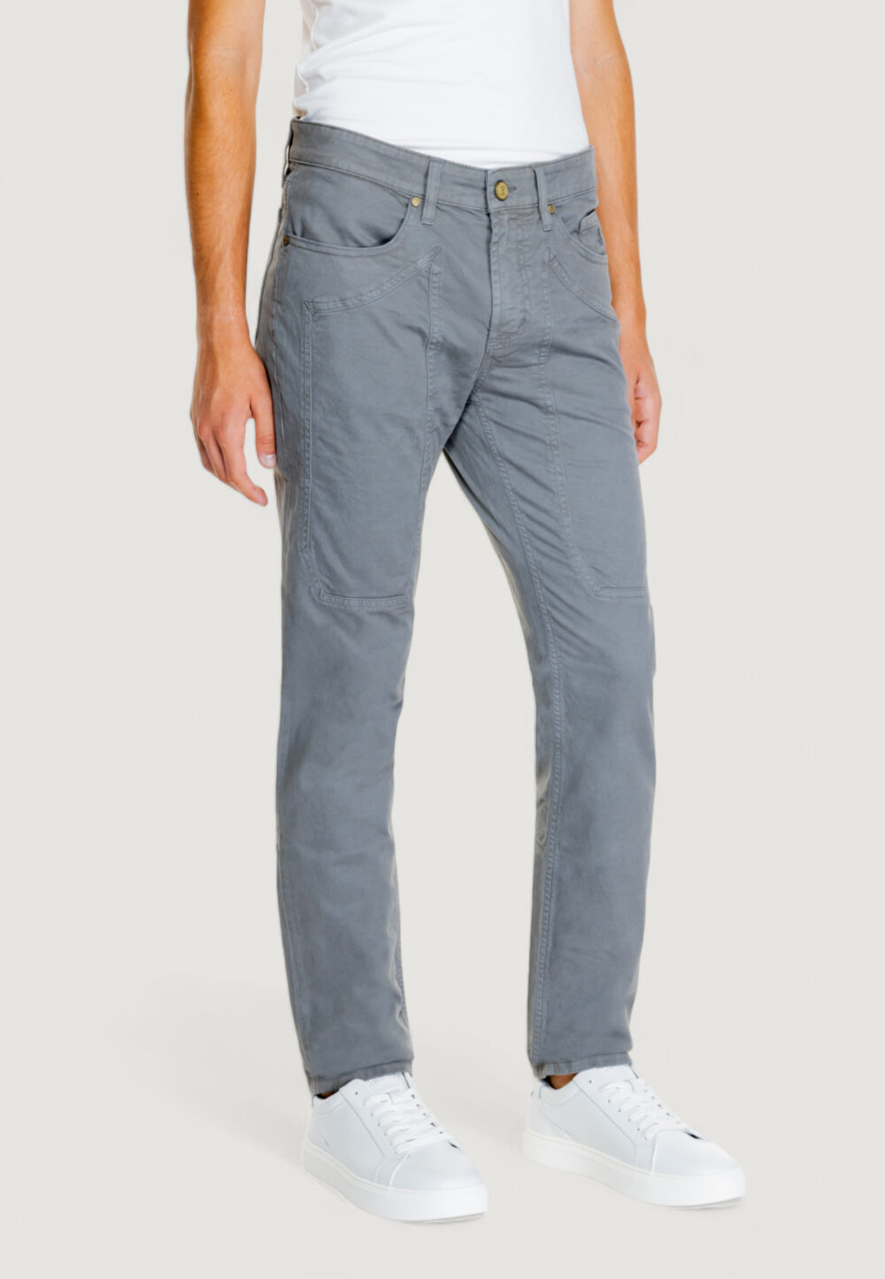 Pantaloni slim Jeckerson john 5 tasche toppa Grigio Scuro - Foto 4