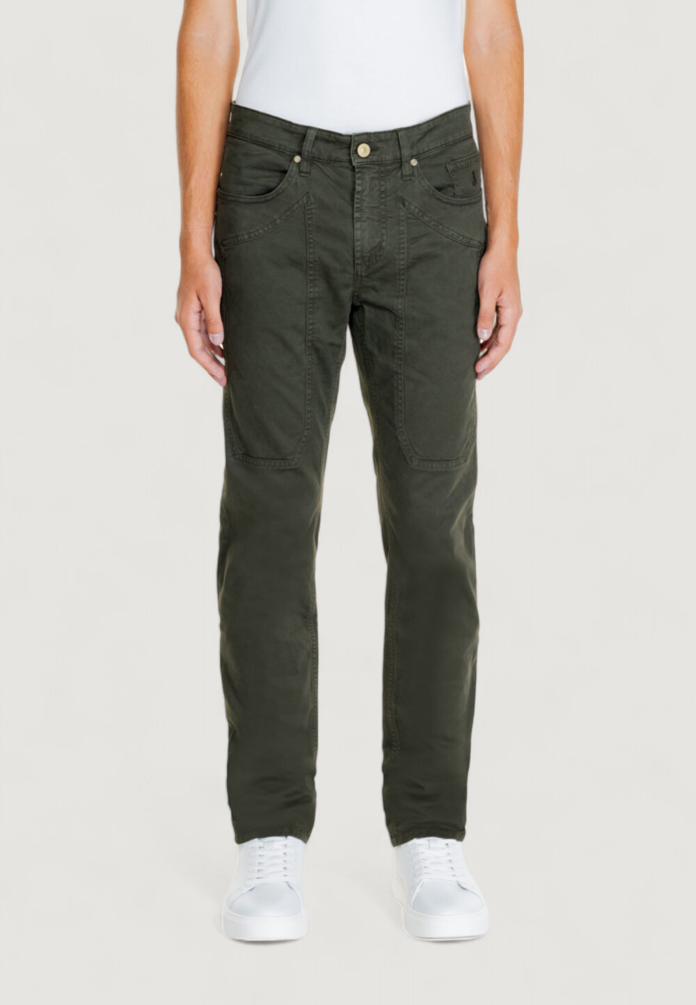 Pantaloni slim Jeckerson john 5 tasche toppa Verde Oliva - Foto 1