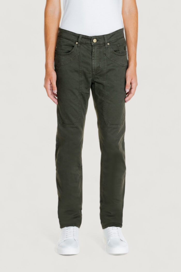 Pantaloni slim Jeckerson john 5 tasche toppa Verde Oliva