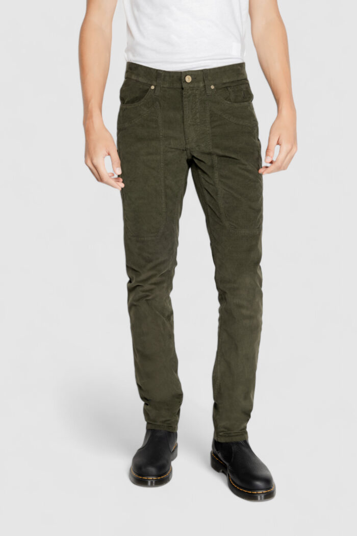 Pantaloni slim Jeckerson john 5 tasche toppa Verde Oliva