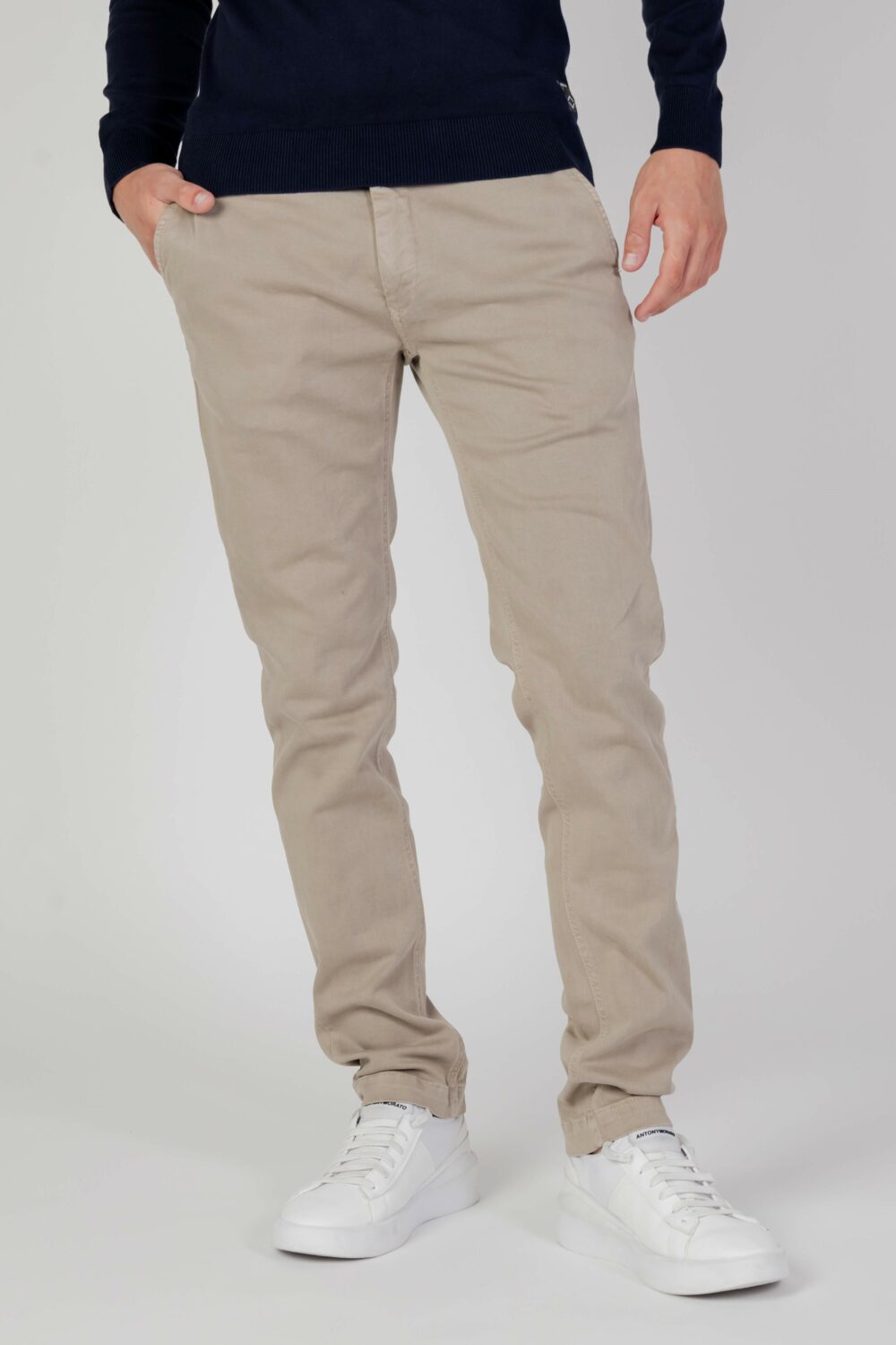 Pantaloni slim Replay zeumar Beige - Foto 1