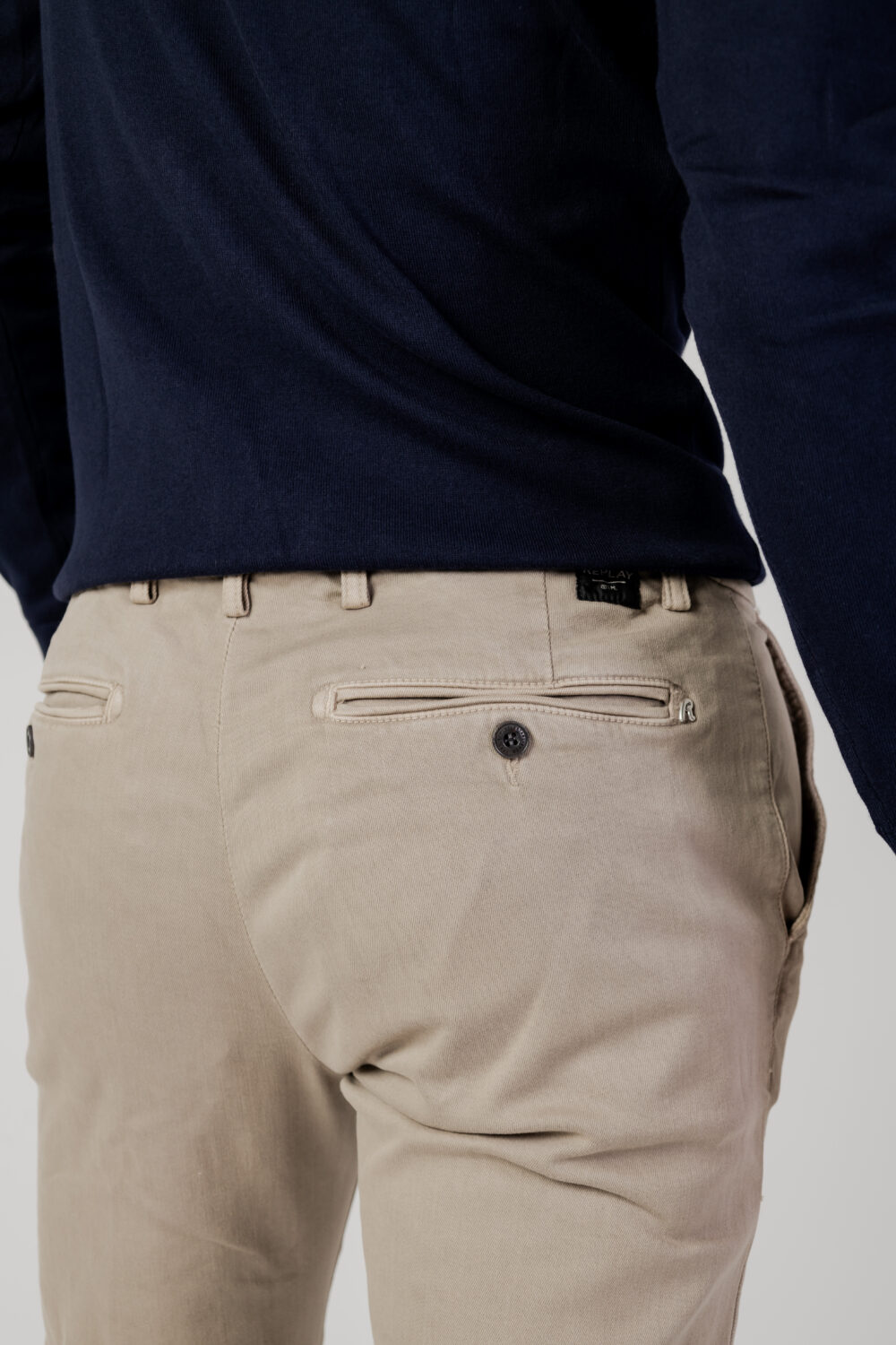 Pantaloni slim Replay zeumar Beige - Foto 5