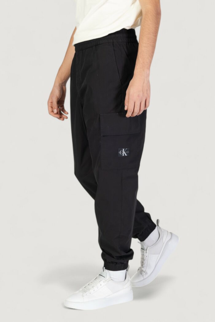 Pantaloni sportivi Calvin Klein Jeans cotton poplin utility Nero