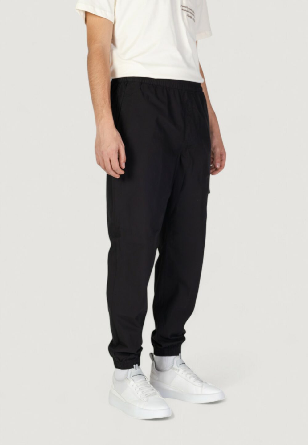 Pantaloni sportivi Calvin Klein Jeans cotton poplin utility Nero - Foto 3