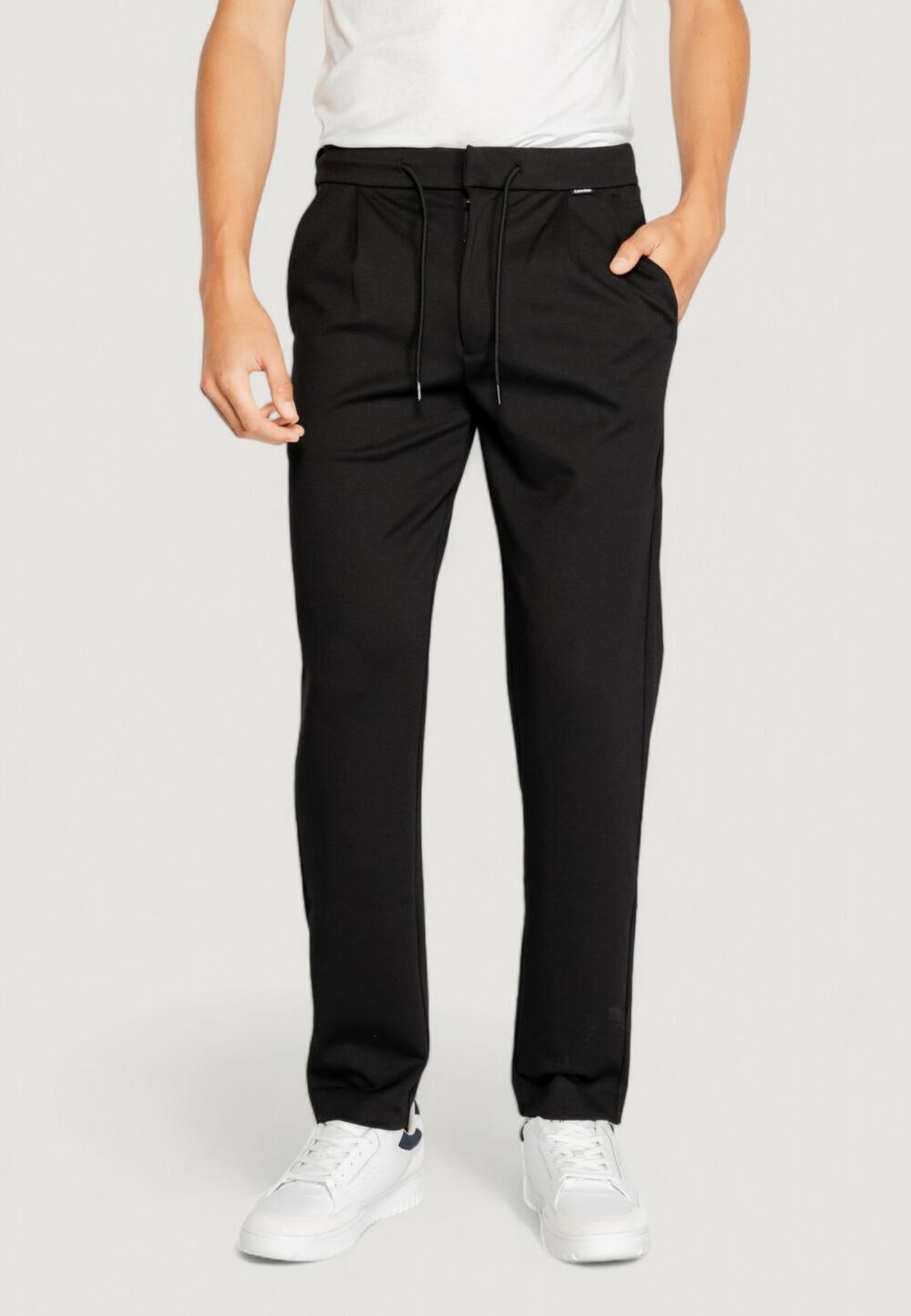 Pantaloni tapered Calvin Klein comfort knit Nero - Foto 1