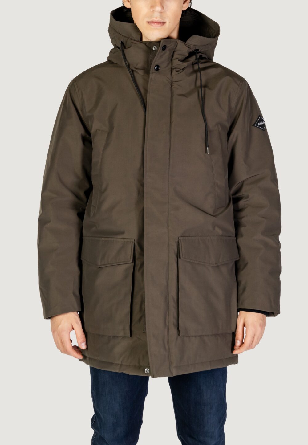 Parka Replay recycled three layers nylon poly Verde Oliva - Foto 1