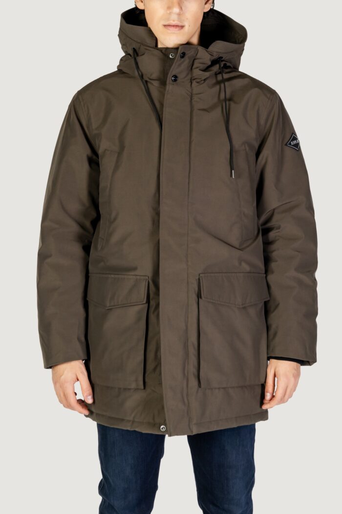 Parka Replay recycled three layers nylon poly Verde Oliva