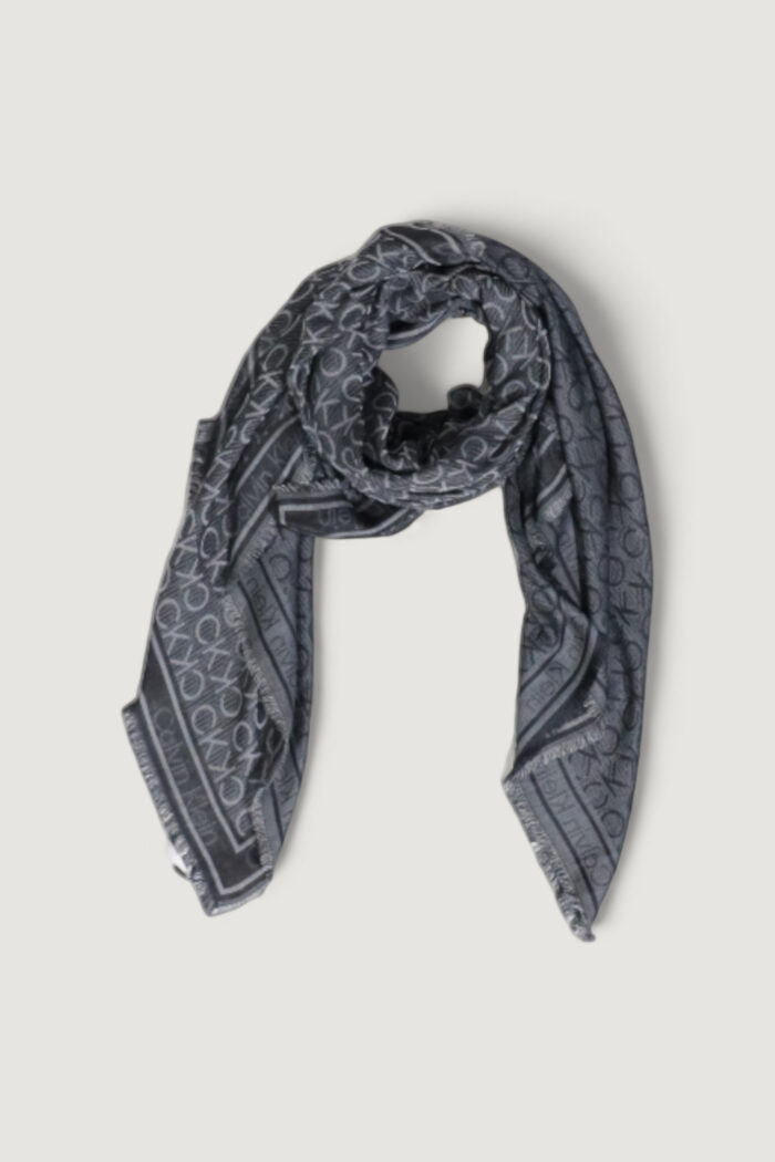 Pashmina Calvin Klein monogram jacquard scarf Nero