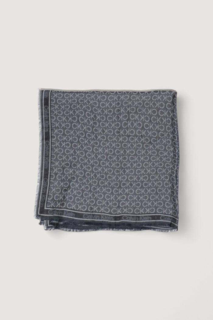 Pashmina Calvin Klein monogram jacquard scarf Nero