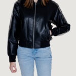 Piumino Calvin Klein Jeans faux leather bomber Nero - Foto 1