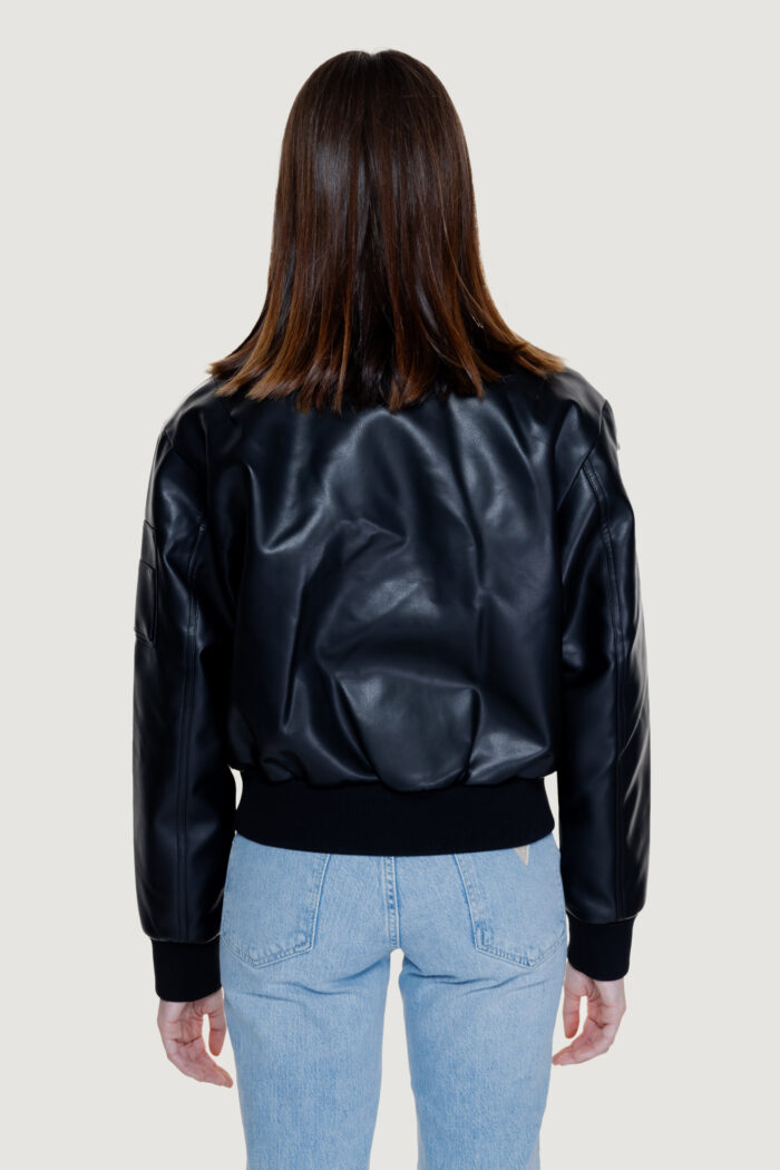 Piumino Calvin Klein Jeans faux leather bomber Nero