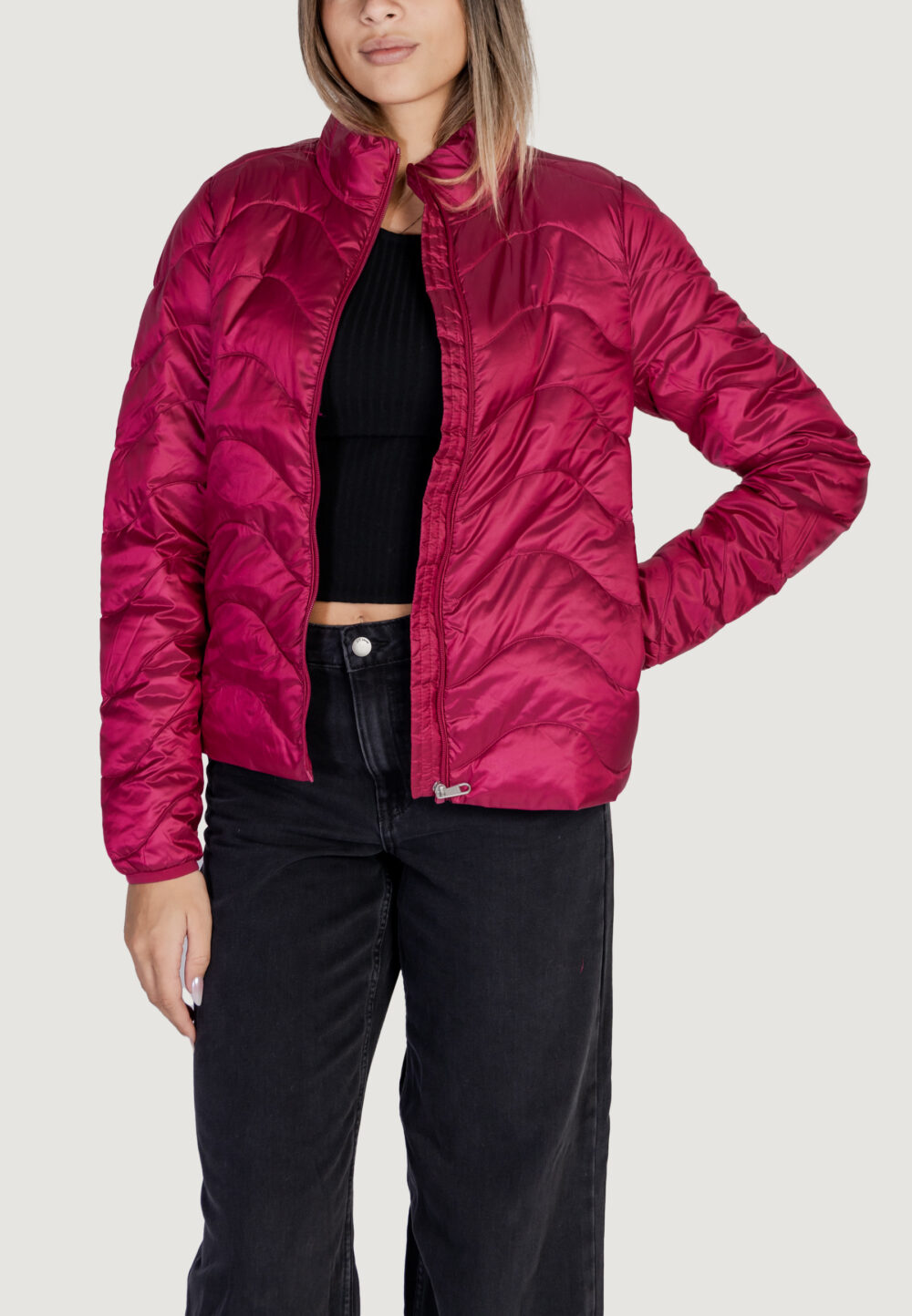 Piumino Only onlvega wave quilted cc otw Rosa - Foto 1