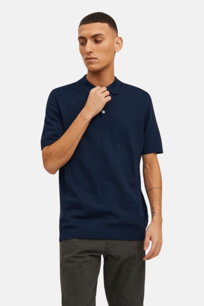 Polo manica corta Jack Jones jpremil knit polo s/s sn Blu