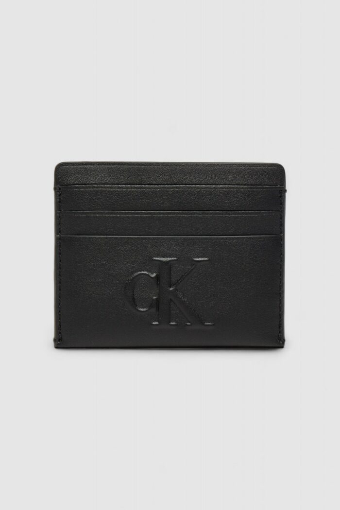 Portacarte Calvin Klein Jeans sculpted cardcase 6cc deboss Nero