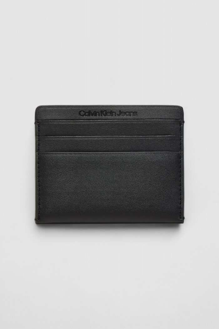 Portacarte Calvin Klein Jeans sculpted cardcase 6cc deboss Nero