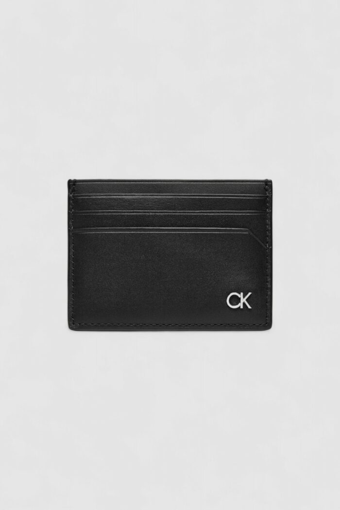 Portacarte Calvin Klein metal ck cardholder 6cc Nero