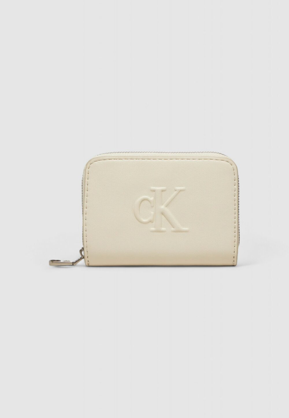 Portafoglio piccolo Calvin Klein Jeans sculpted med zip around deboss Beige - Foto 1