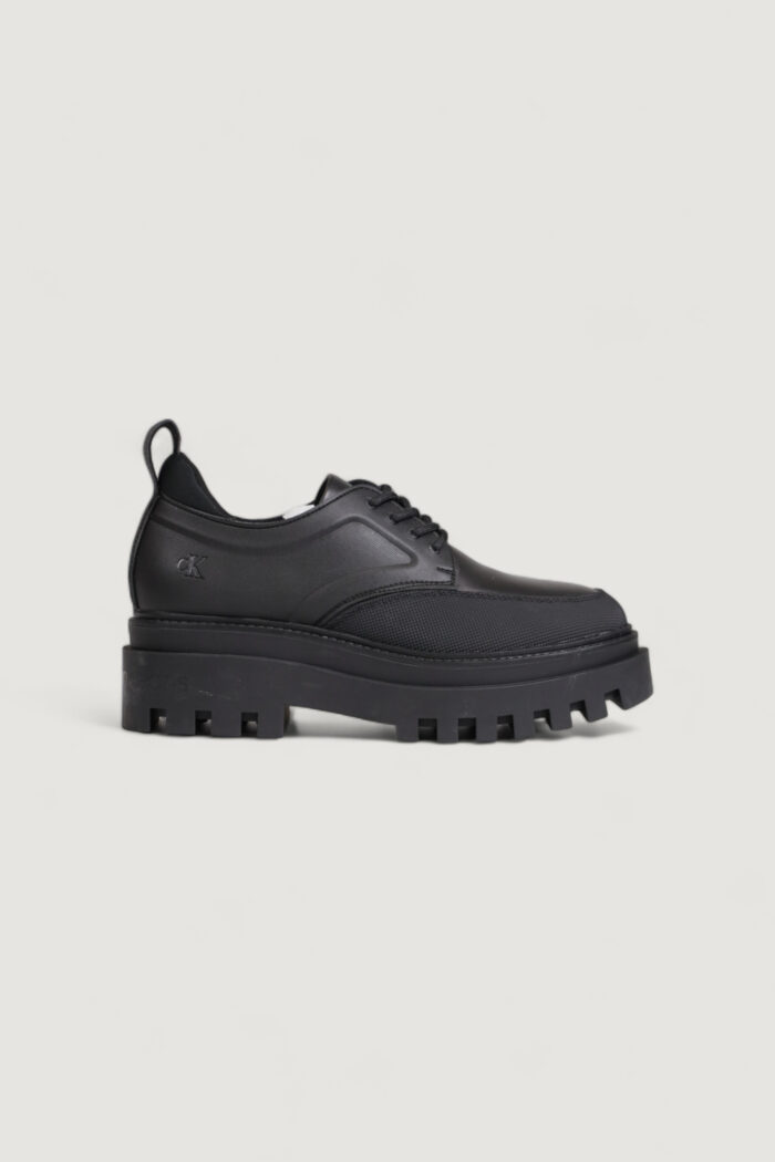 Scarpe basse Calvin Klein Jeans flatform laceup derb Nero