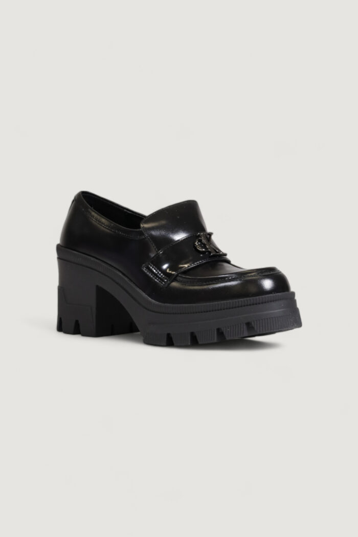 Scarpe con tacco Calvin Klein chunky heeled loafer Nero