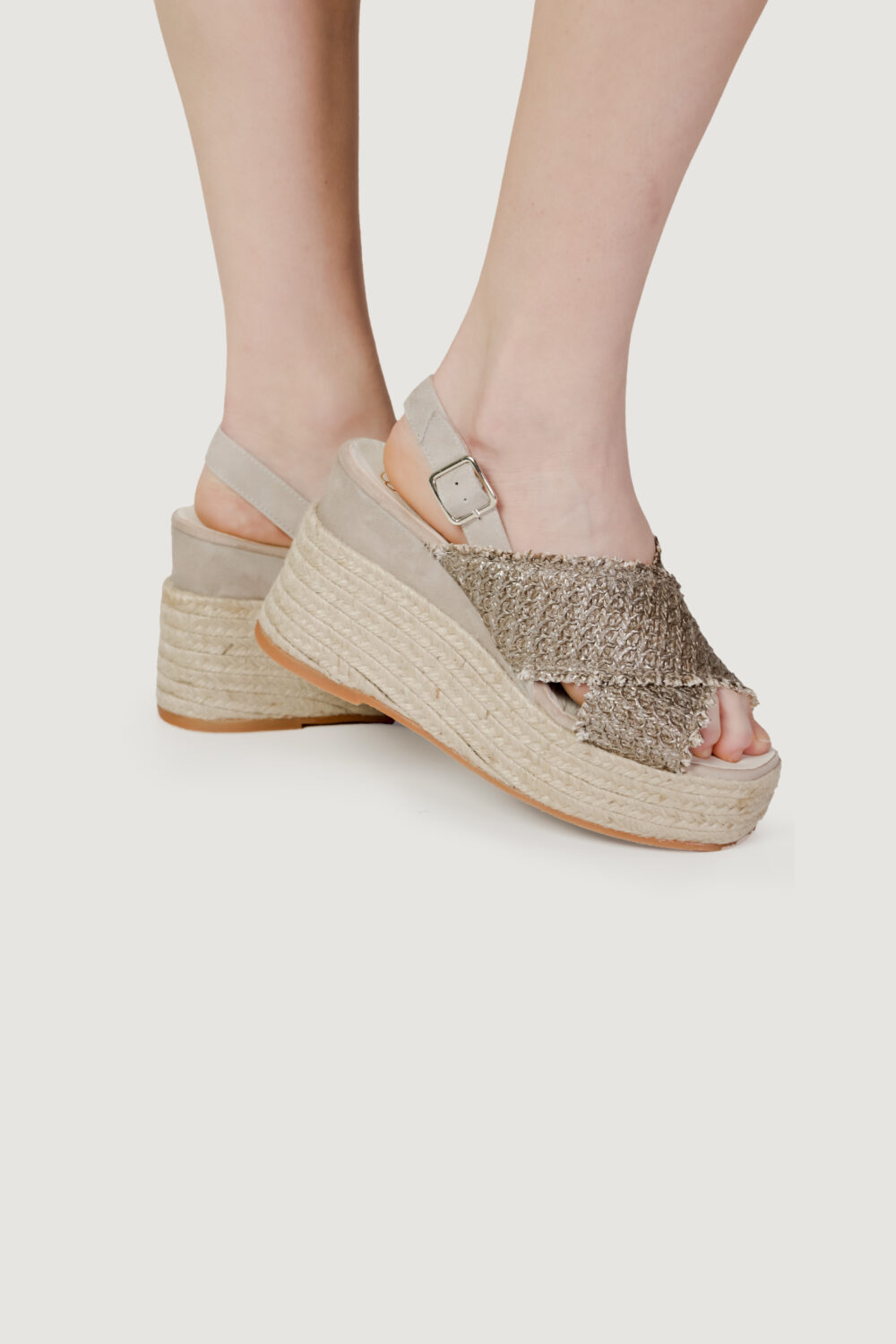 Scarpe con tacco Espadrilles ella rafia Bronzo - Foto 2