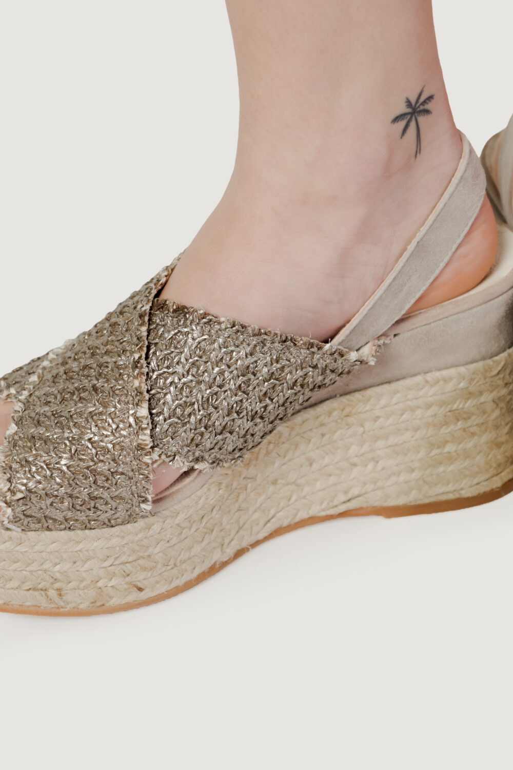 Scarpe con tacco Espadrilles ella rafia Bronzo - Foto 4