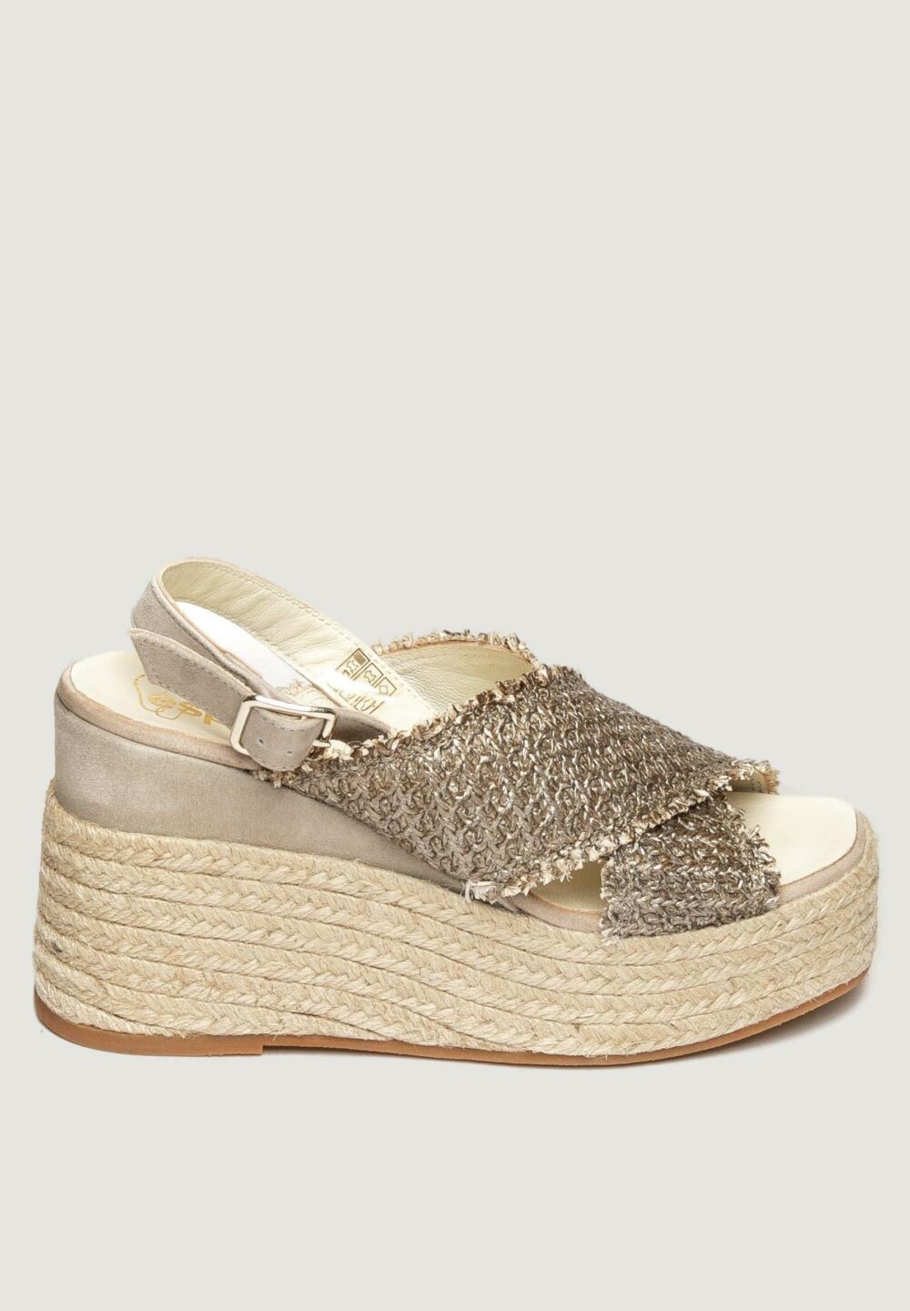 Scarpe con tacco Espadrilles ella rafia Bronzo - Foto 1