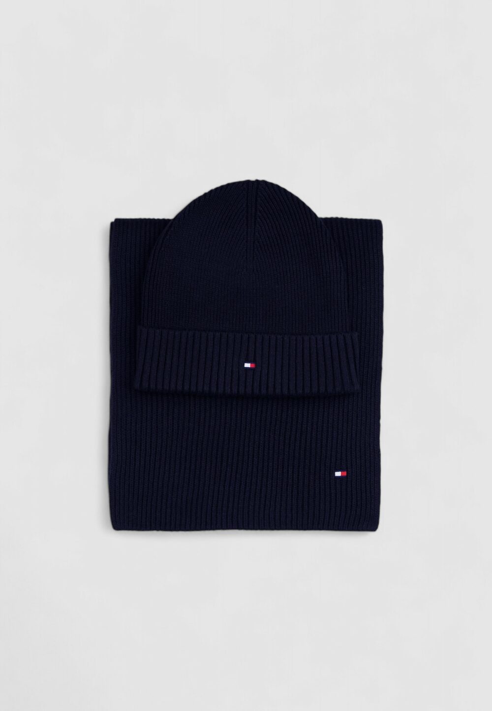 Sciarpa Tommy Hilfiger lag pima cotton beanie & scarf Blu - Foto 2