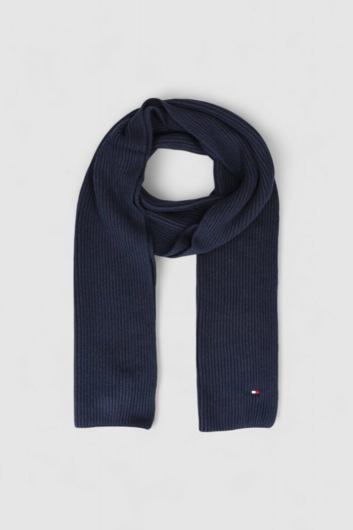 Sciarpa Tommy Hilfiger th flag pima cotton cash scarf Blu