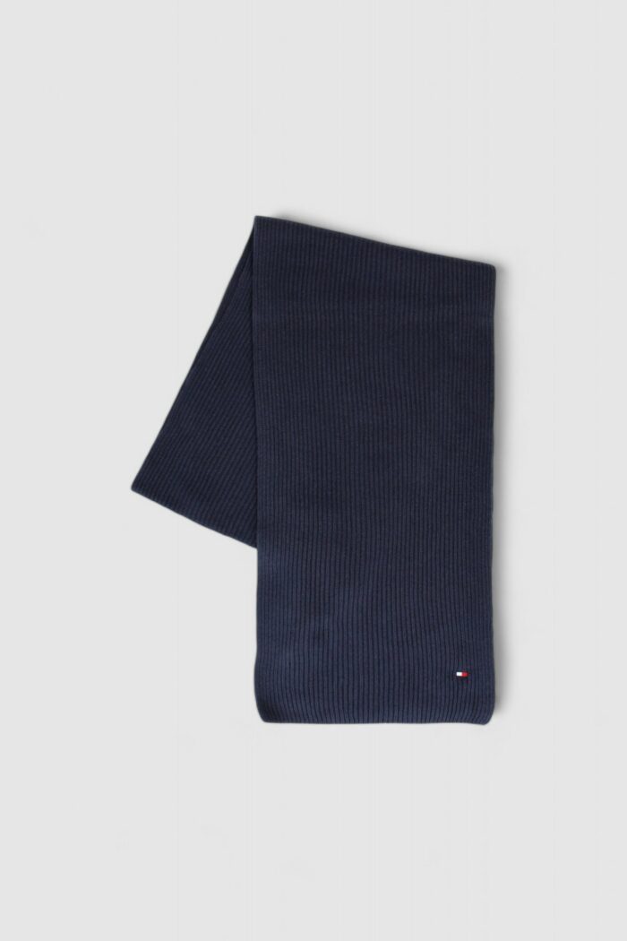 Sciarpa Tommy Hilfiger th flag pima cotton cash scarf Blu