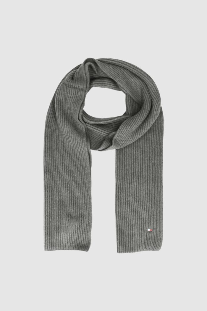 Sciarpa Tommy Hilfiger th flag pima cotton cash scarf Grigio