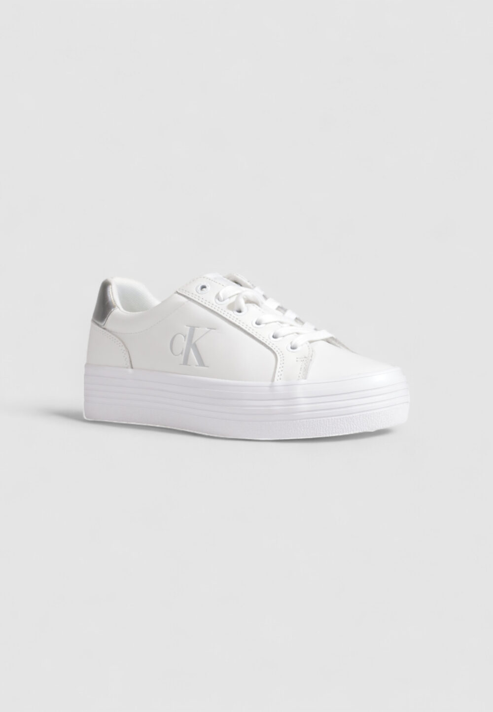 Sneakers Calvin Klein Jeans bold vulc flatf lace Argento - Foto 3