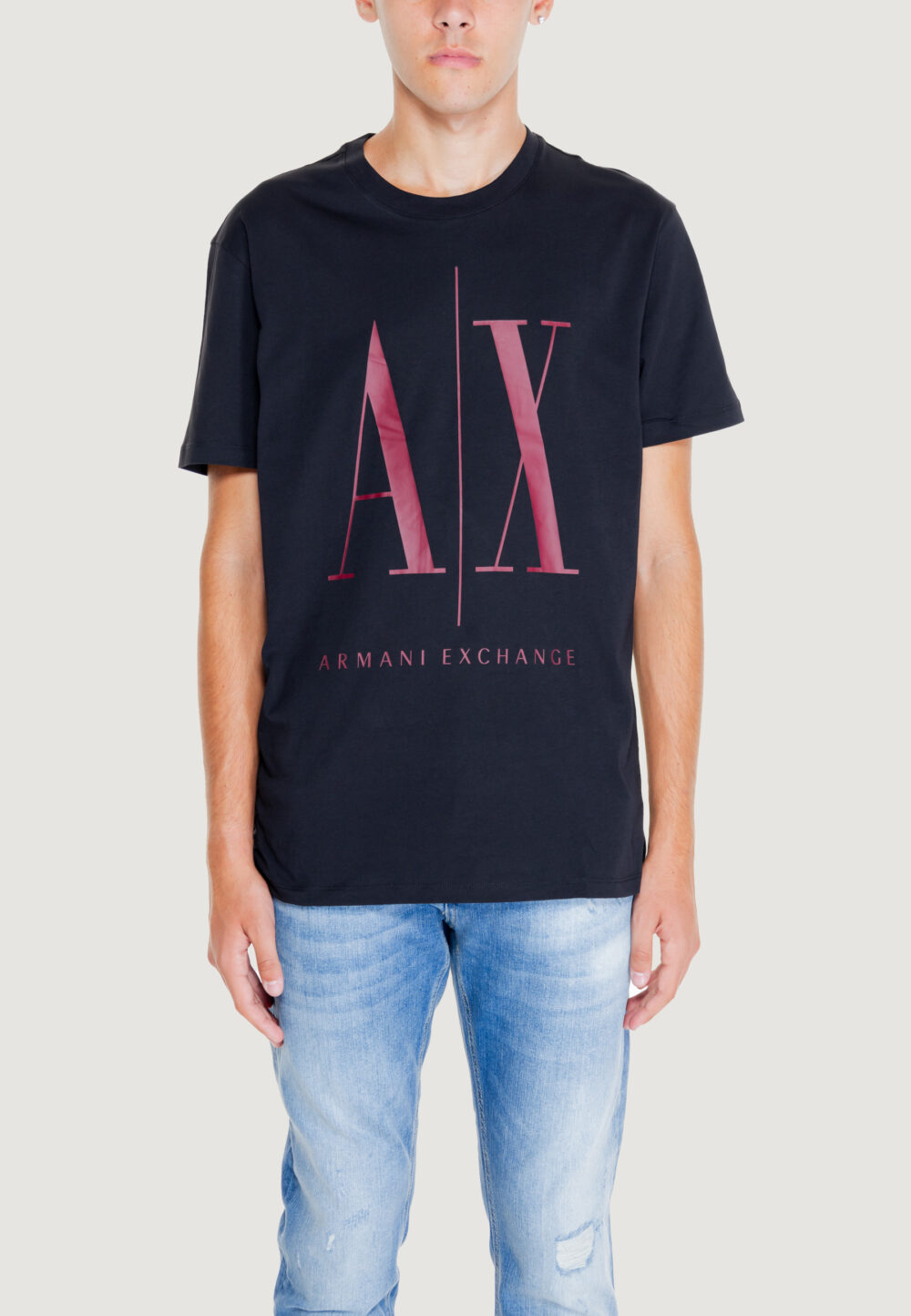 T-shirt Armani Exchange logo red Bordeaux - Foto 1