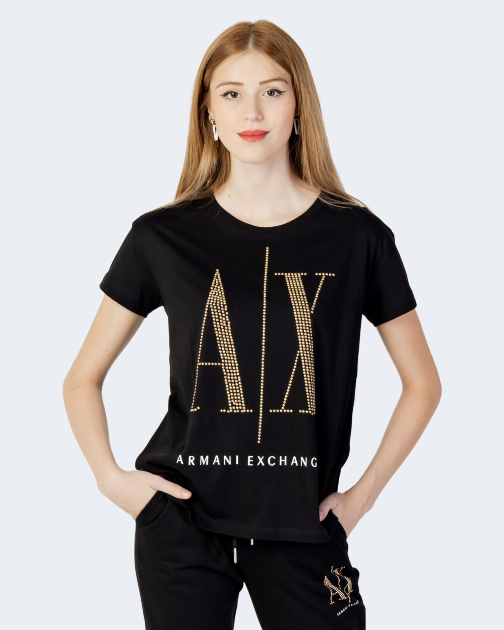 T-shirt Armani Exchange Nero - Oro - Foto 1