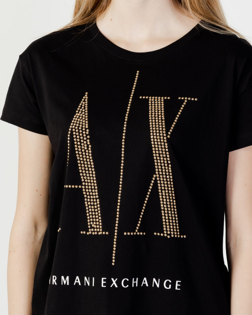 T-shirt Armani Exchange Nero - Oro - Foto 2