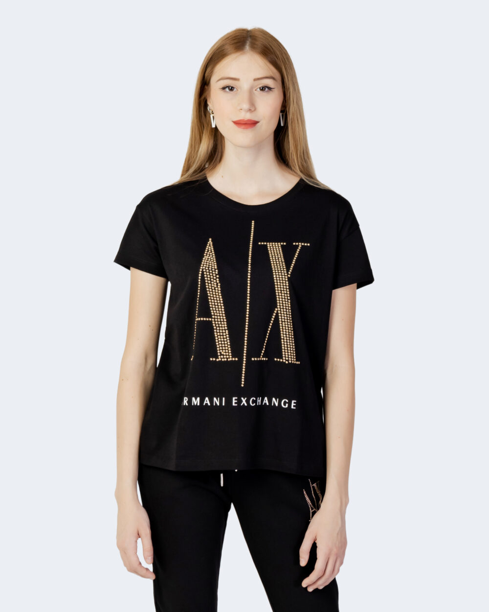 T-shirt Armani Exchange Nero - Oro - Foto 4