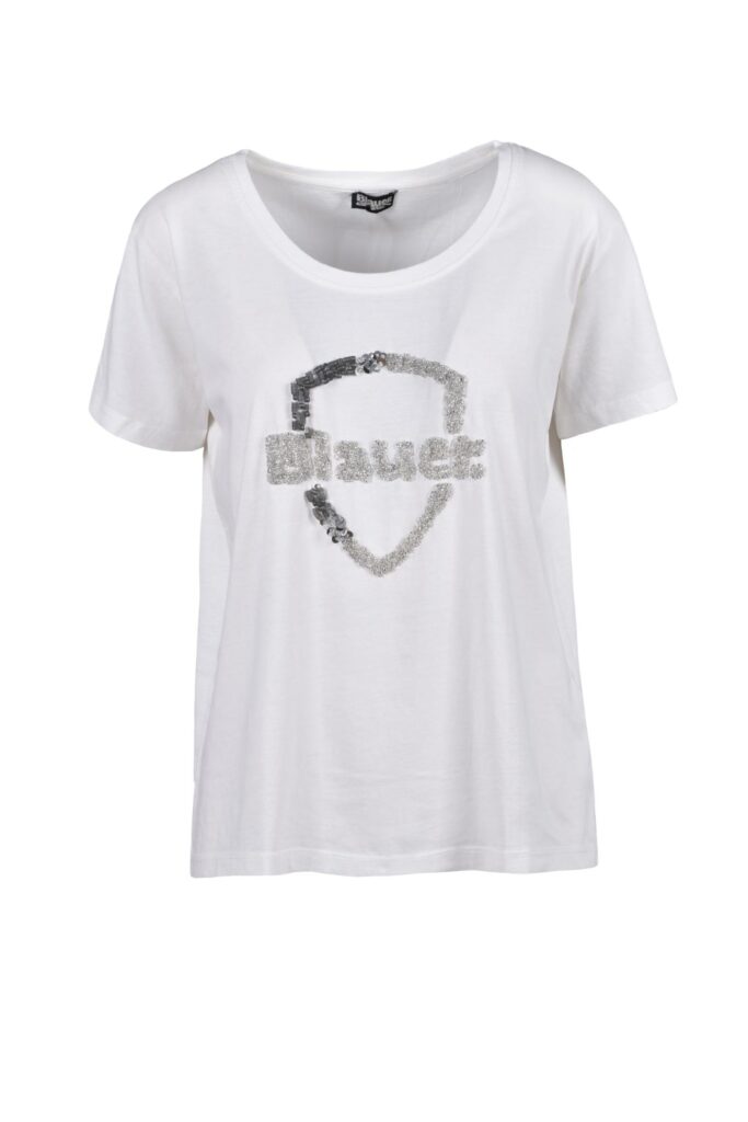 T-shirt Blauer.  Bianco