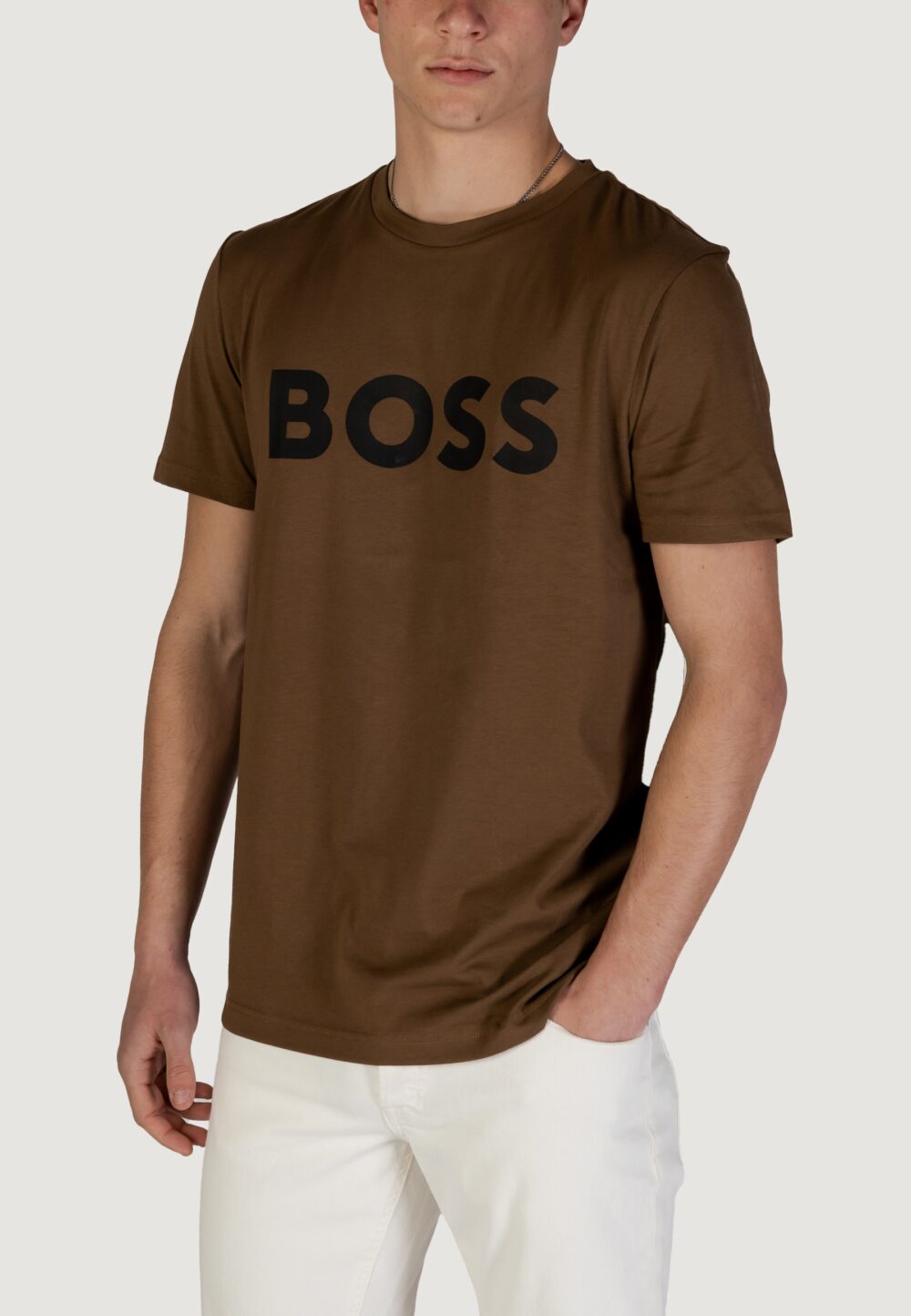 T-shirt Boss thinking 1 Marrone - Foto 1