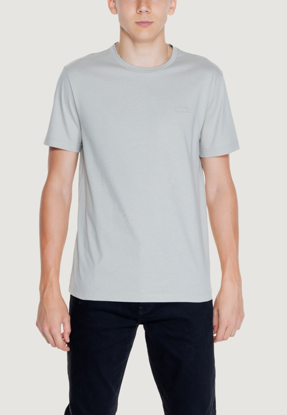 T-shirt Calvin Klein smooth cotton Grigio - Foto 1