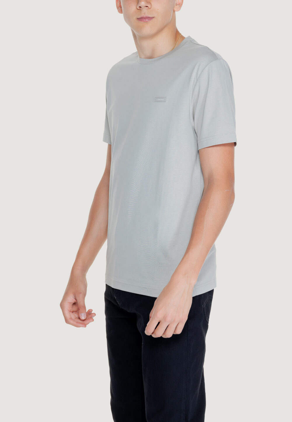 T-shirt Calvin Klein smooth cotton Grigio - Foto 3