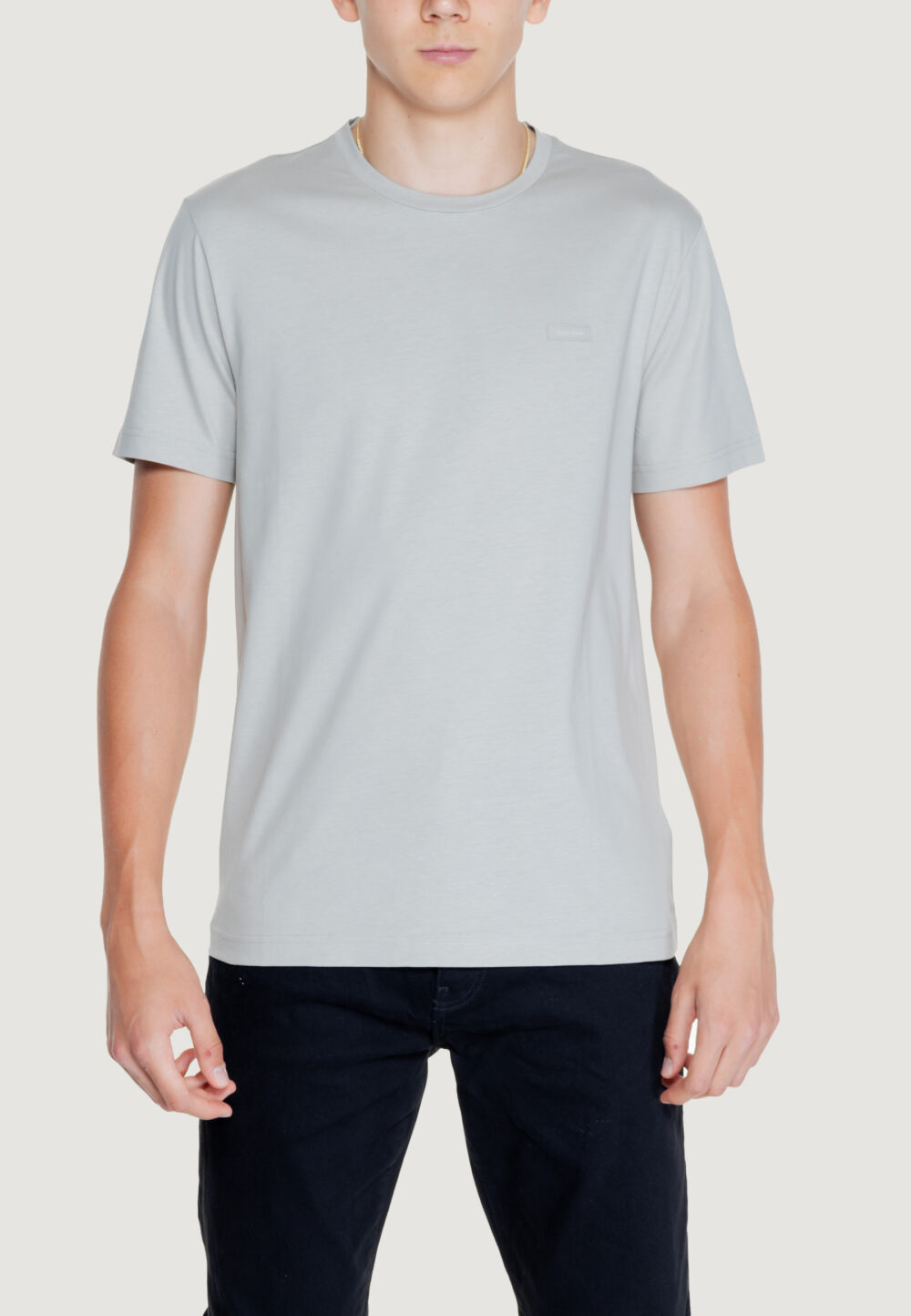 T-shirt Calvin Klein smooth cotton Grigio - Foto 5