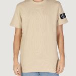 T-shirt Calvin Klein Jeans badge waffle tee Beige - Foto 1