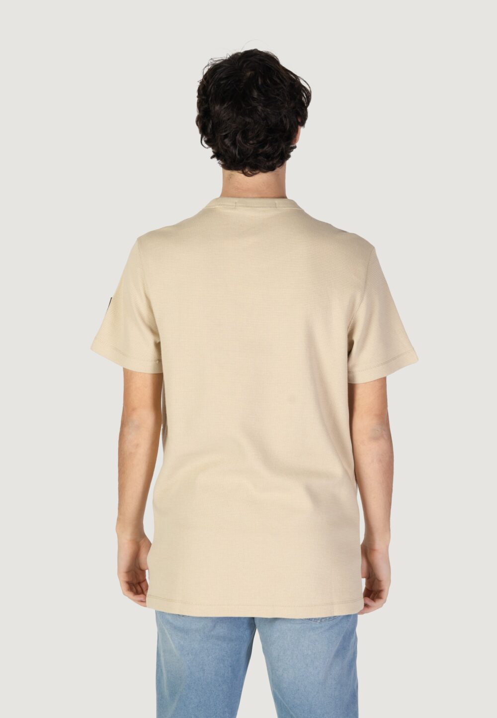 T-shirt Calvin Klein Jeans badge waffle tee Beige - Foto 3