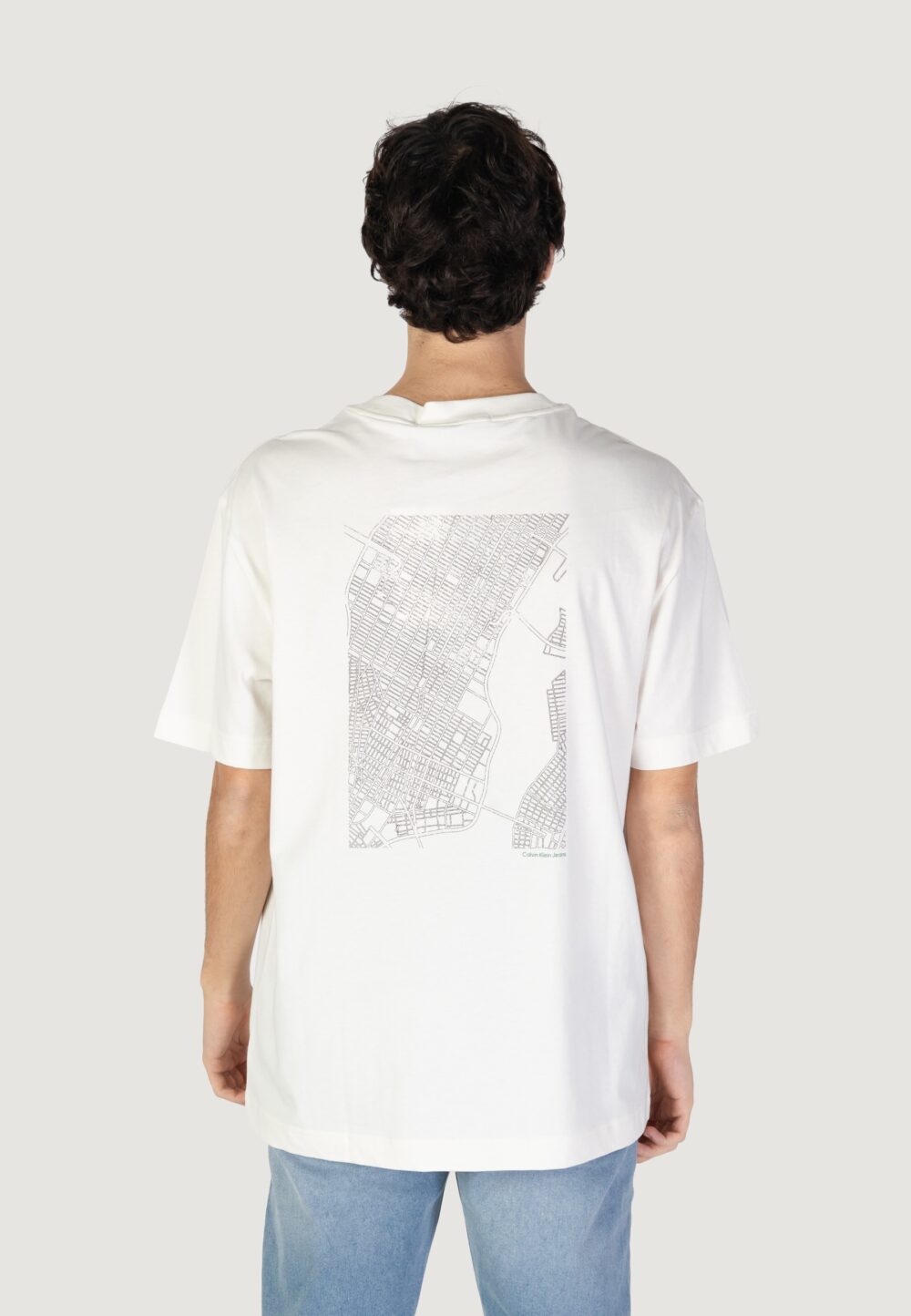 T-shirt Calvin Klein Jeans city grid map tee Beige - Foto 3