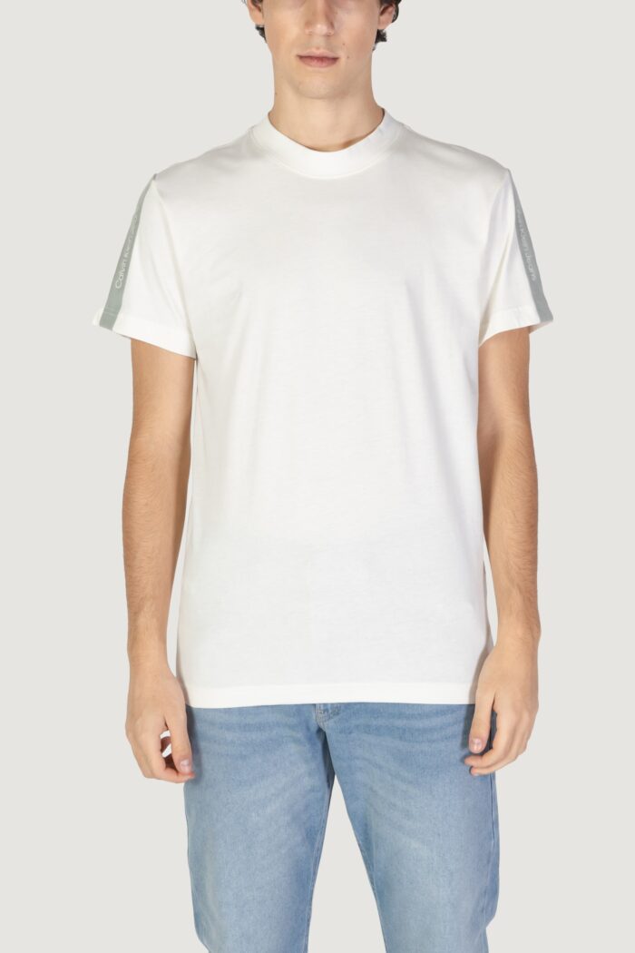 T-shirt Calvin Klein Jeans logo tape tee Beige