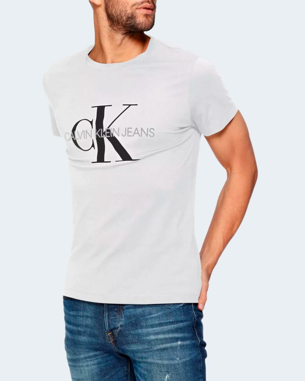 T-shirt Calvin Klein Jeans core monogram slim tee Bianco - Foto 1