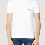 T-shirt Calvin Klein Jeans core monologo pocket slim tee Bianco - Foto 1