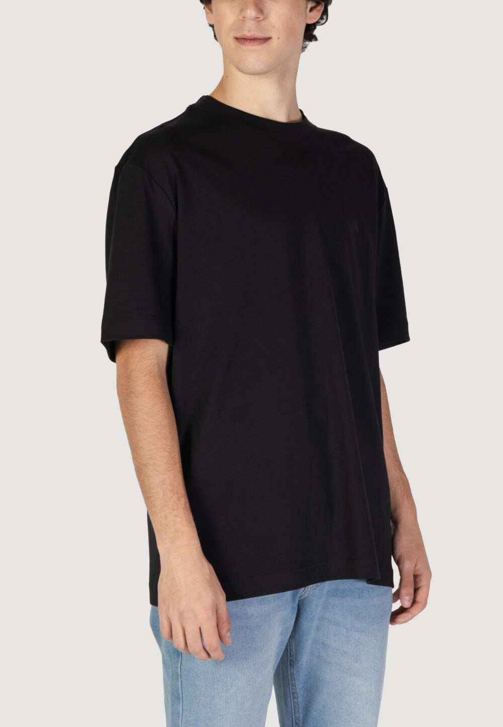 T-shirt Calvin Klein Jeans colorblock tee Nero - Foto 4